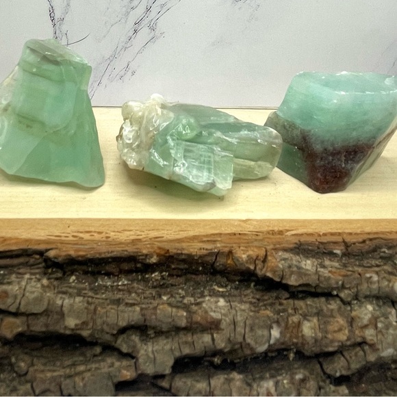 3 Piece Blue/Green Pistachio Calcite - Picture 3 of 10
